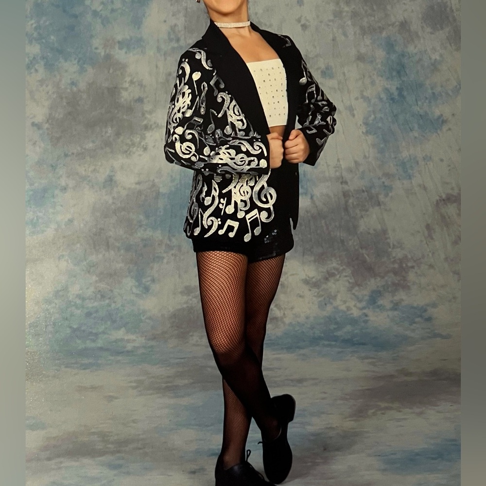 Black and White Musical Note Blazer